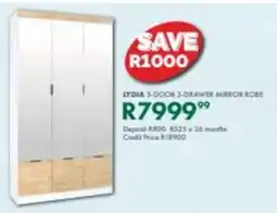 Beares Lydia 3-door 3-drawer mirror robe offer