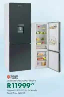 Beares Russell hobbs dark glass fridge offer