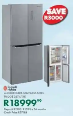 Beares Russell hobbs 4-door dark stainless steel fridge offer