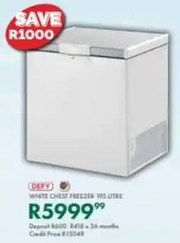 Beares Defy white chest freezer offer
