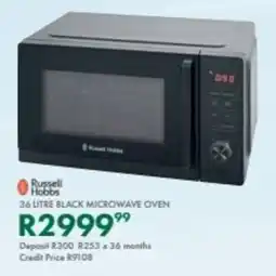 Beares Russell hobbs black microwave oven offer