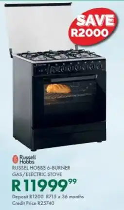 Beares Russel hobbs 6-burner gas/ electric stove offer