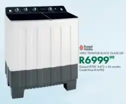 Beares Russell Hobbs Twintub Black Glass Lid offer