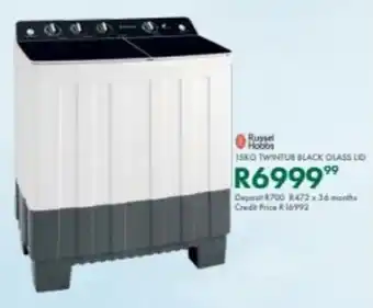 Russell Hobbs Twintub Black Glass Lid