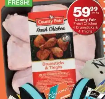 Checkers County Fair Fresh Chicken 4 Drumsticks & 4 Thighs offer