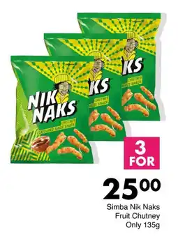 Save Simba Nik Naks Fruit Chutney offer