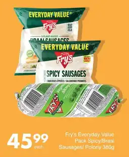 Save Fry's Everyday Value Pack Spicy/ Braai Sausages/ Polony offer
