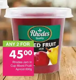Save Rhodes Jam In Cup Mixed Fruit/ Apricot offer