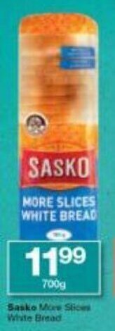 Checkers Sasko More Slices White Bread 700g offer