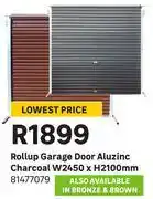 Leroy Merlin Rollup Garage Door Aluzinc Charcoal W2450 x H2100mm 81477079 offer