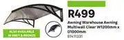 Leroy Merlin Awning Warehouse Awning Multiwall Clear W1200mm x D1000mm 81411331 offer