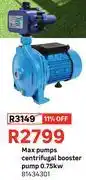 Leroy Merlin Max Pumps Centrifugal Booster Pump 0.75Kw 81434301 offer