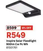 Leroy Merlin Inspire Solar Floodlight 900lm CW PC WH 81501761 offer