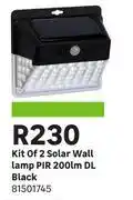 Leroy Merlin Kit Of 2 Solar Wall Lamp PIR 200lm DL Black 81501745 offer
