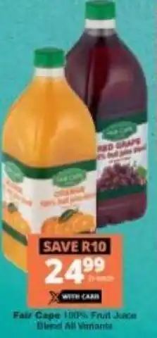 Checkers Fair Cape 100% Fruit Juice Blend offer