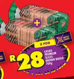 Shoprite Sasko Premium Slices Brown Bread 700g offer
