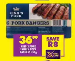 Shoprite KING’S PORK FROZEN PORK BANGERS 360g offer