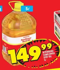 Shoprite RITEBRAND SUNFLOWER SEED OIL 5ℓ offer