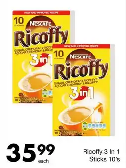 Save Nescafe Ricoffy 3 In 1 Sticks offer