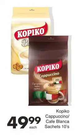 Save Kopiko Cappuccino/ Cafe Blanca Sachets offer