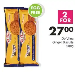 Save De Vries Ginger Biscuits offer
