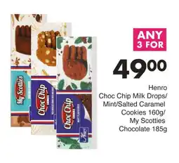 Save Henro Choc Chip Milk Drops/ Mint/ Salted Caramel Cookies/ My Scotties Chocolate offer