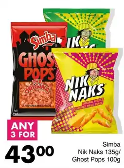 Save Simba Nik Naks/ Ghost Pops offer