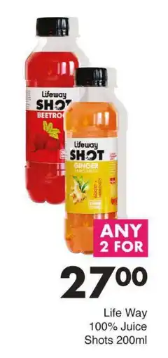 Save Life Way 100% Juice Shots offer