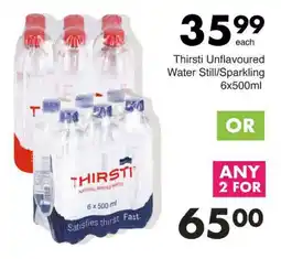 Save Thirsti Unflavoured Water Still/ Sparkling offer