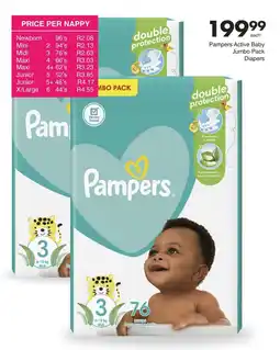 Save Pampers Active Baby Jumbo Pack Diapers offer