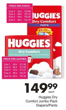 Save Huggies Dry Comfort Jumbo Pack Diapers/ Pants offer