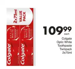 Save Colgate Optic White Toothpaste Twinpack offer