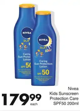 Save Nivea Kids Sunscreen Protection Care SPF50 offer