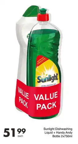 Save Sunlight Dishwashing Liquid + Handy Andy Bottle offer