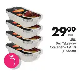 Save UBL Foil Takeaway Container + Lid offer