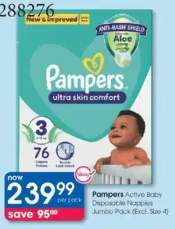 Clicks Pampers Active Baby Disposable Nappies Jumbo Pack offer
