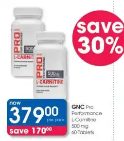 Clicks GNC Pro Performance L-Carnitine 500 mg offer