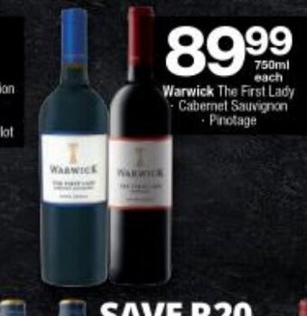 Warwick The First Lady - Cabernet Sauvignon - Pinotage 750ml
