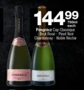 Checkers Pongracz Cap Classique - Brut Rose - Pinot Noir Chardonnay - Noble Nectar 750ml offer