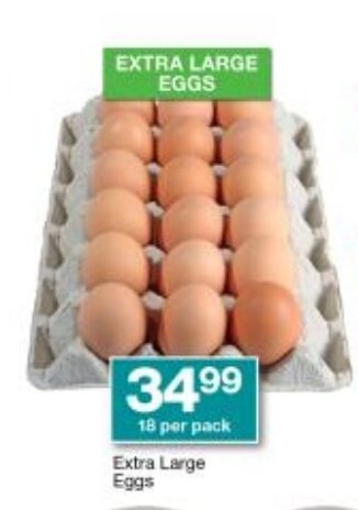Checkers Extra Large Eggs 18 per pack offer