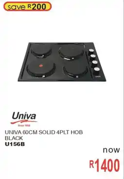 Furn 4 U Univa solid 4 plate hob black offer