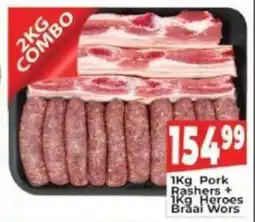 Supa Store Pork Rashers + Heroes Braai Wors offer