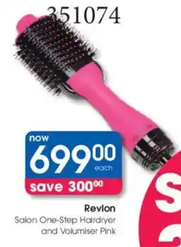 Clicks Revlon Salon One-Step Hairdryer and Volumiser Pink offer