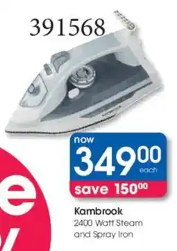 Clicks Kambrook 2400 Watt Steam and Spray Iron offer