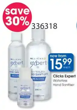 Clicks Clicks Expert Waterless Hand Sanitiser offer