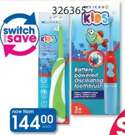 Clicks Clicks Battery-Operated or Rechargeable Toothbrushes offer