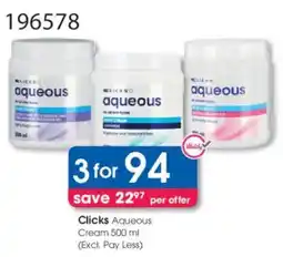 Clicks Clicks Aqueous Cream offer