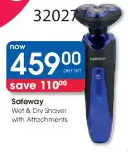 Clicks Safeway Wet & Dry Shaver with Attachments offer