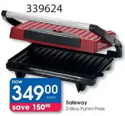 Clicks Safeway 2-Slice Panini Press offer