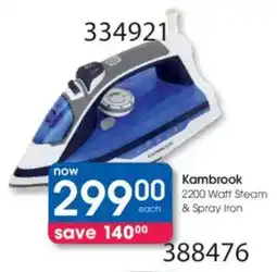Clicks Kambrook 2200 Watt Steam & Spray Iron offer